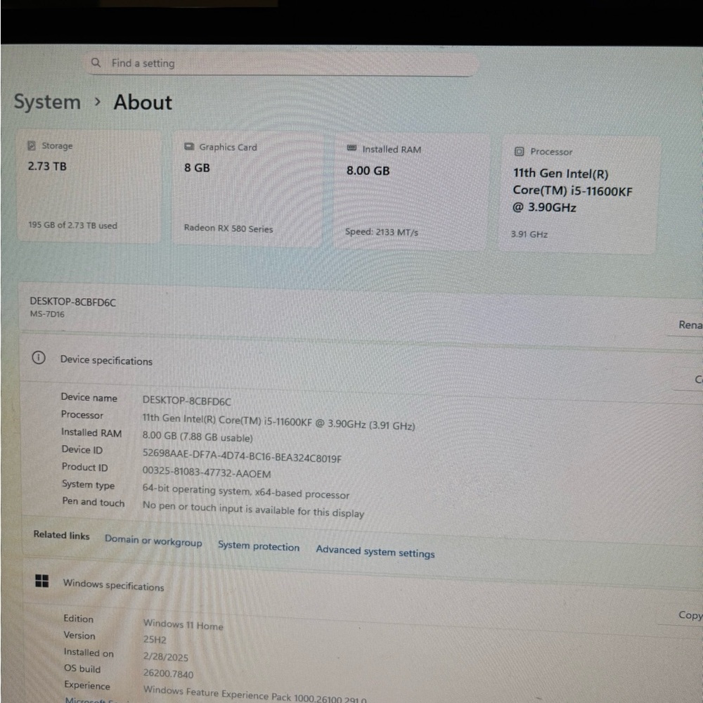 Intel Laptop with 8GB RAM and Core i5 Processor